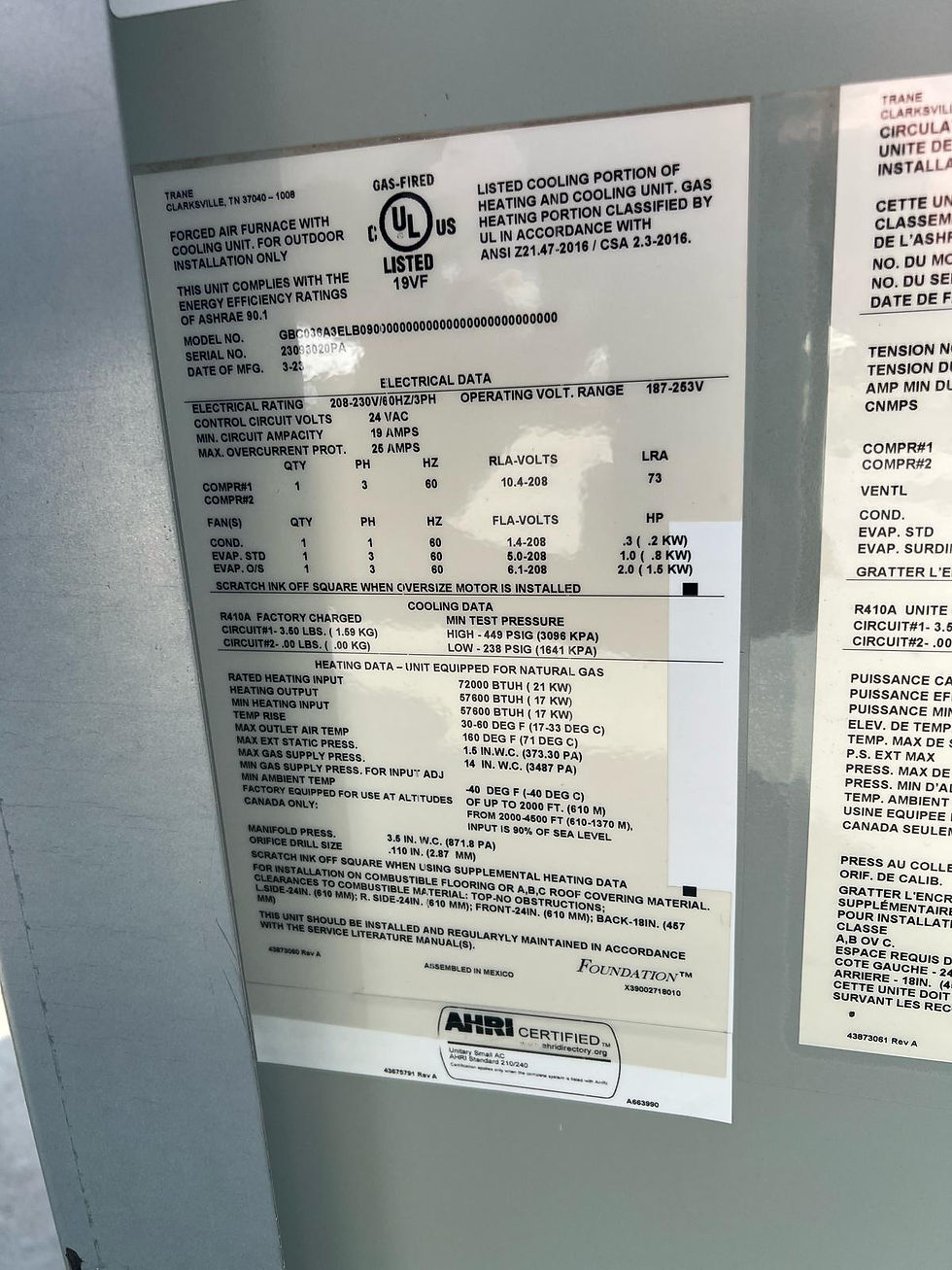 Thumbnail: Trane 3 Ton 57,600 BTU 14 SEER Gas/Electric Packaged Unit