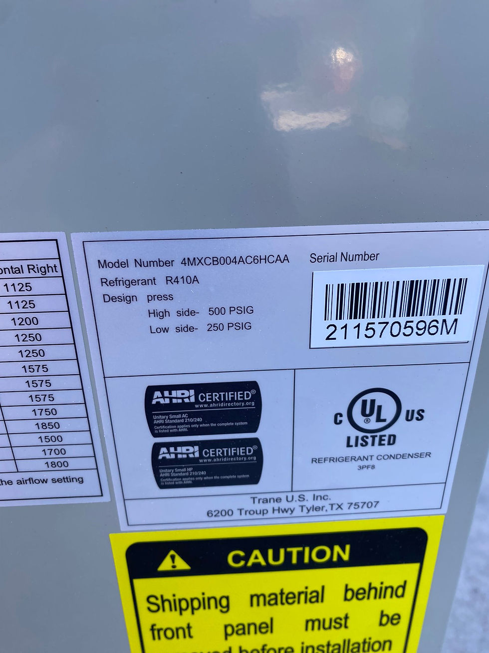Thumbnail: Trane 2–3 Ton 24000–36000 BTU 4MXC 4 Way Cased