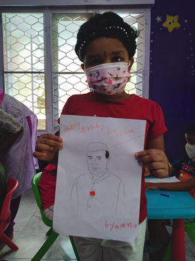 Colouring Pandit Nehru on Children's Day