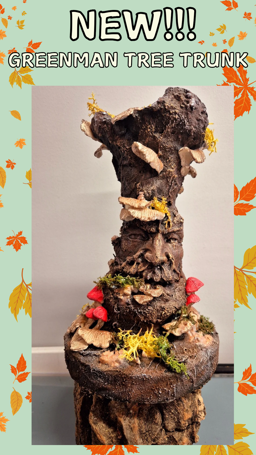 Green Man Tree Truck Deco