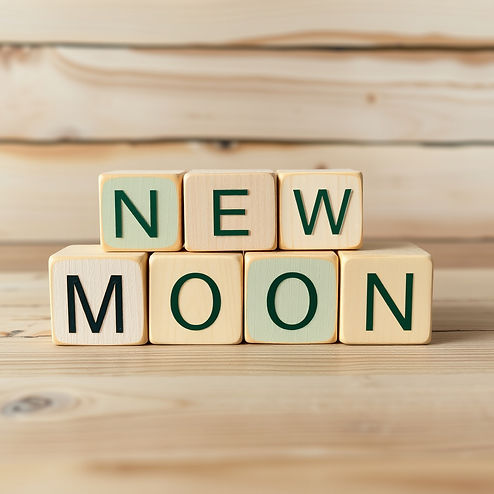 wooden blocks that spell new moon with sage and oatmeal color scheme.jpg
