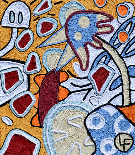 "visitas subterraneas" (35x40cm) framed
