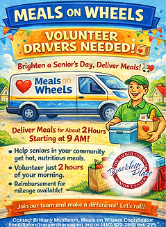 Meals on Wheels volunteers needed flyer