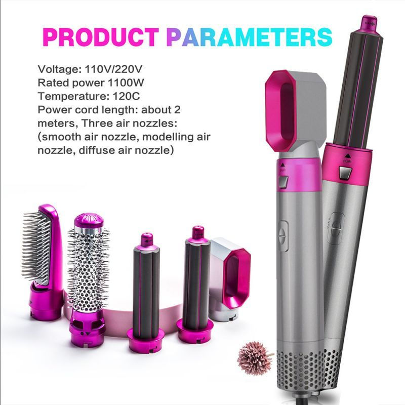 Thumbnail: 5-in-1 Automatic Hot Air Comb for Curling & Straightening