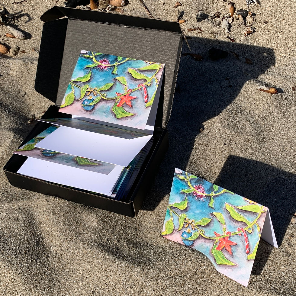 Thumbnail: Holiday Kelp Wreath Closeup Card 4.25"x5.5" - Blank inside