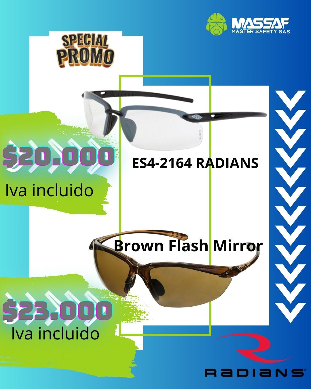 Lentes de Seguridad Crossfire ES4 Premium Lente Transparente - Radians