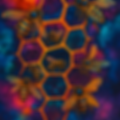 Vibrant honeycomb artwork with bees from Circular Puzzles’ CircZle series—symbolizing hexagonal puzzle design.