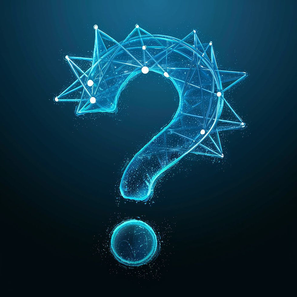 question mark in blue line connection look like