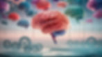 Colorful floating brains representing CogZart’s mental wellness solution for stress relief, brain fitness & cognitive agility