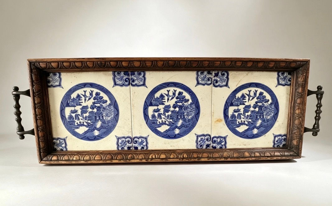 Antique WW1 Tiled Tray