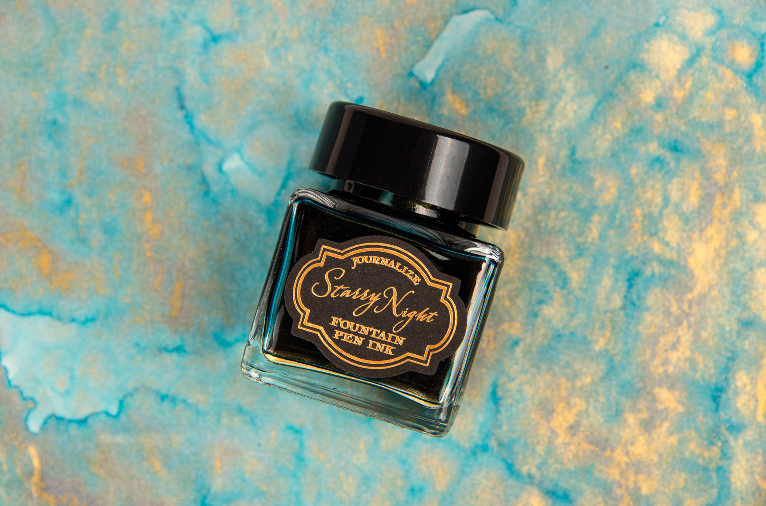 Journalize Starry Night Fountain Pen Shimmering Ink 30ml - Starwave Meadow
