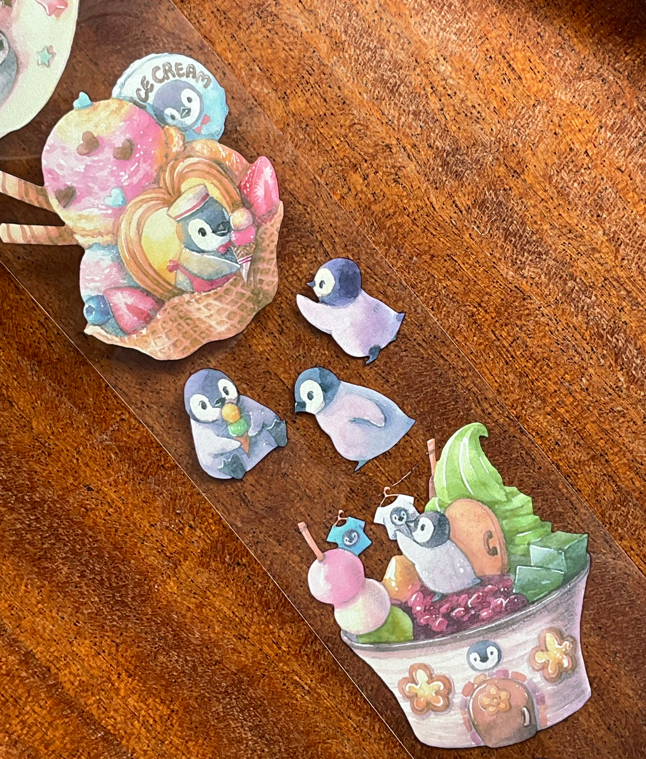 Maruco - Pengins and Cold Treats Pet Tape - Masking Tape(Loop)