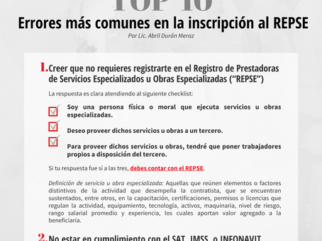 📢 TOP 10 Errores más comunes en la inscripción al REPSE📢