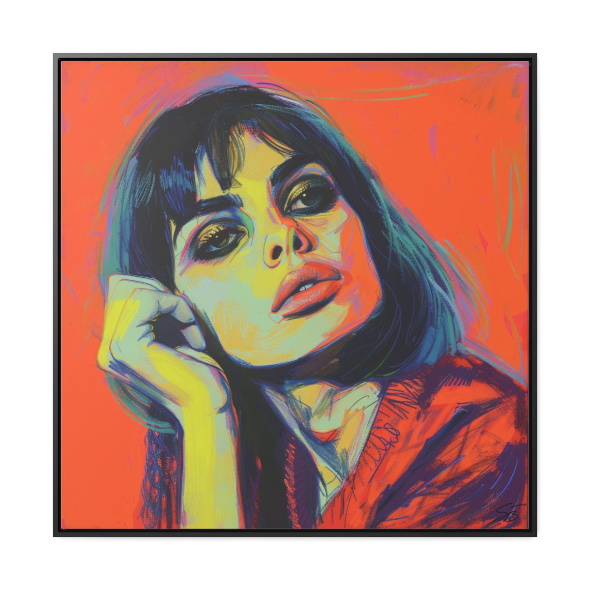 The Ballad of Neon Despair | Chic Fine Art Canvas | by Sophie Barrott