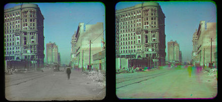 Market St. Flood Bldg., 1906, by Frederick Eugene Ives, courtesy of Smithsonian’s National Museum of Natural History