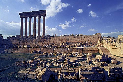 Roman structures atop massive pre-Roman stones of Baalbek.