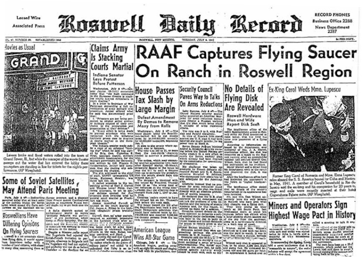Roswell Daily Record, July 8,1947