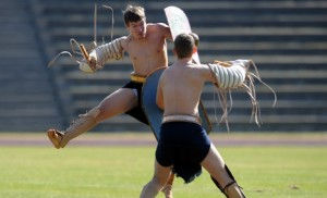 University of Regensburg students train as gladiators