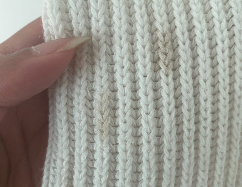 knit with stains