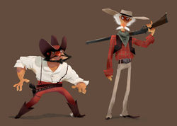 CHARACTER DESIGN COW BOY LINE UP