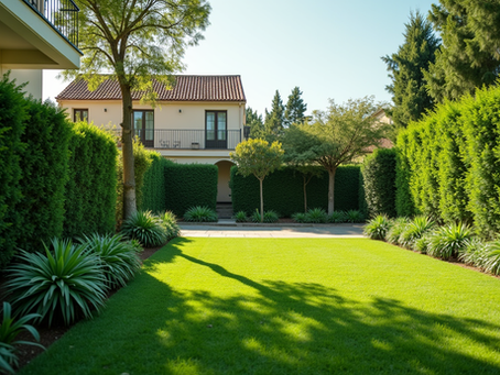 Jardin con césped bien cuidado