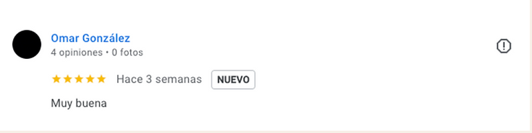 Calificación de 5 estrellas del cliente Omar