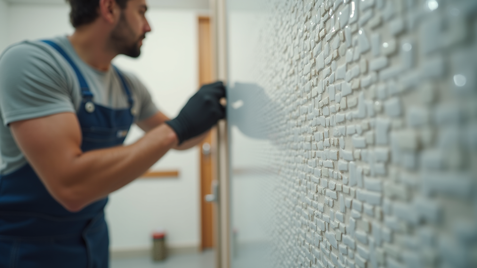Eye-level view of a modern bathroom layout plan on a table