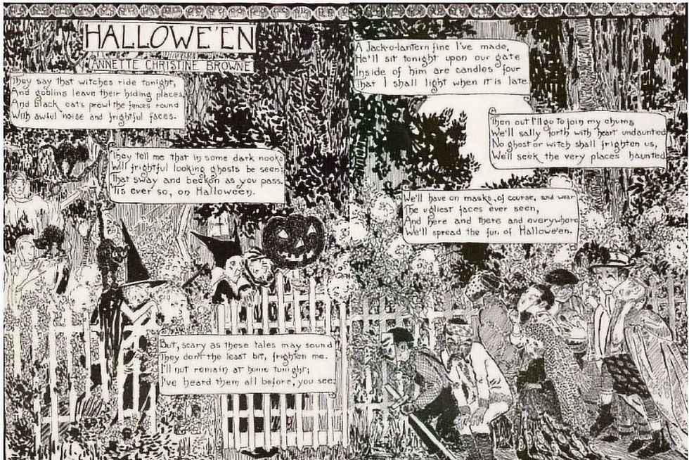 Laura Wheeler Waring Halloween illustration from The Brownies' Book