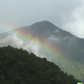 DALL·E 2022-10-13 16.32.10 - rainsoked mountaintop with rainbow.png