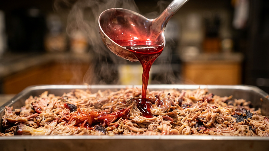 Smoked Pulled Pork with A Cherry Soda Glaze