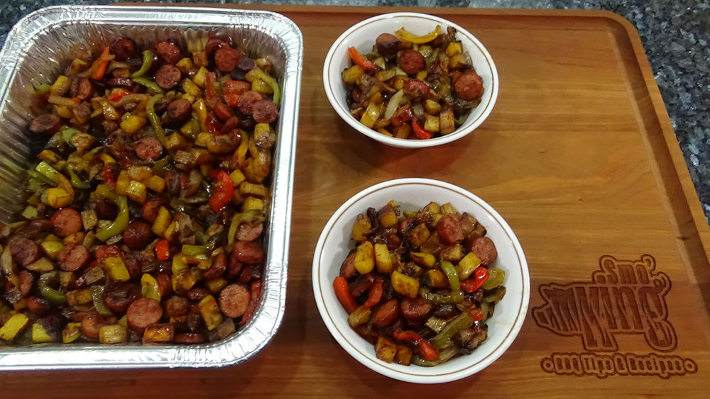 Sausage, Peppers and Potatoes on the Blackstone Griddle