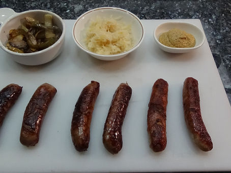 Sous Vide Bratwursts with Peppers and Onions