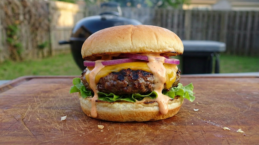 Crack Burgers on the Kettle Grill