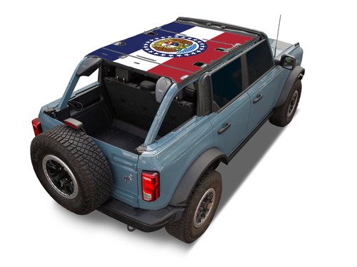 Bronco Bimini Mesh Shade Top - STATE FLAG (I-M) 4D or 2D | JTopsUSA