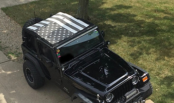 Jeep Wrangler flag sun shade