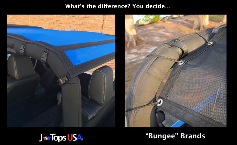 Jeep Wrangler bungee sun shade comparison