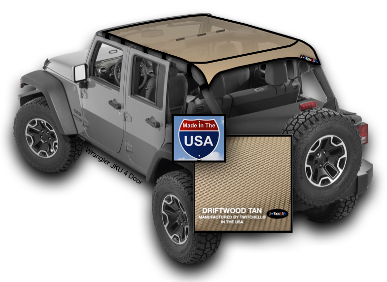 Thumbnail: JTopsUSA Jeep Wrangler Sun Shade JK 4 Door