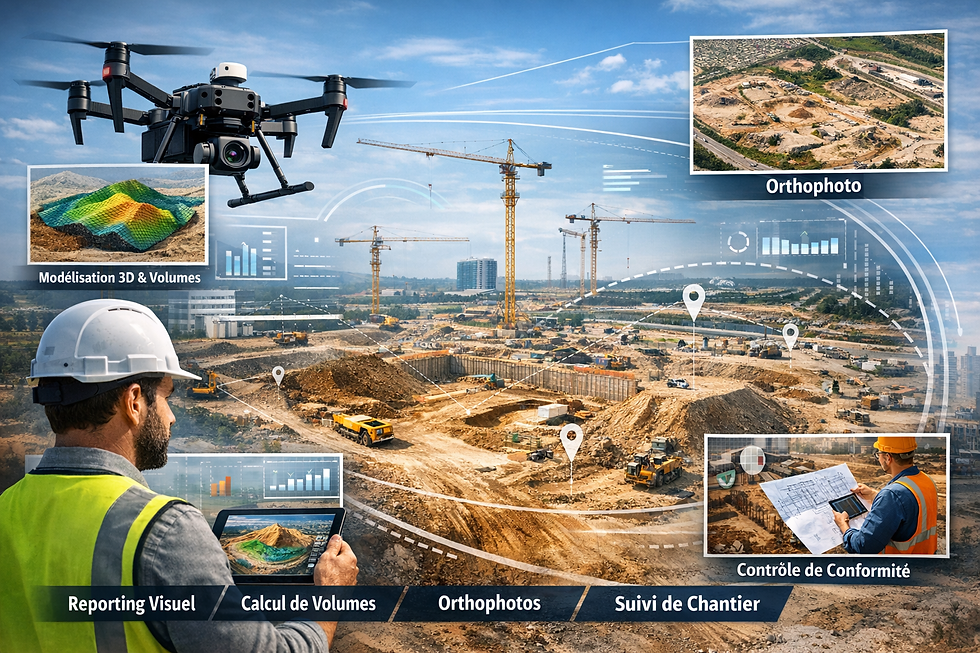 Suivi de chantier : le drone comme outil de pilotage complet