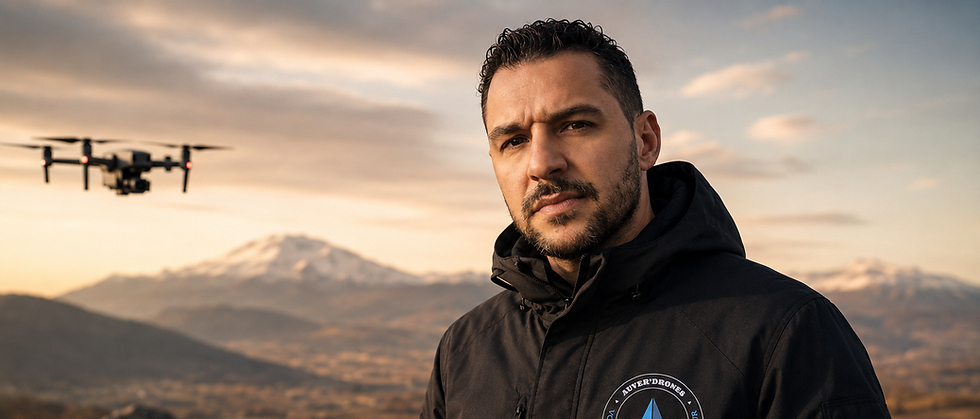 Pilote pro pour un service drone Auvergne en montagne.