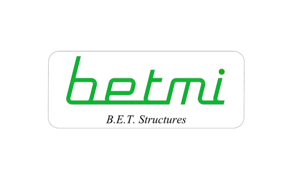 Logo de l'entreprise betmi, avec le texte B.E.T. Structures.