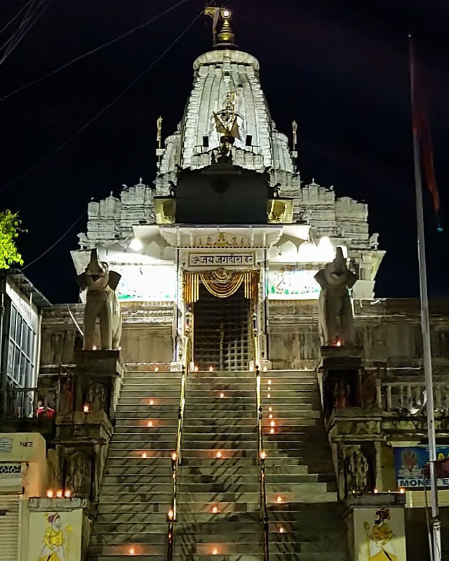 Diyas on the mandir steps at night. PC: Ashok ji