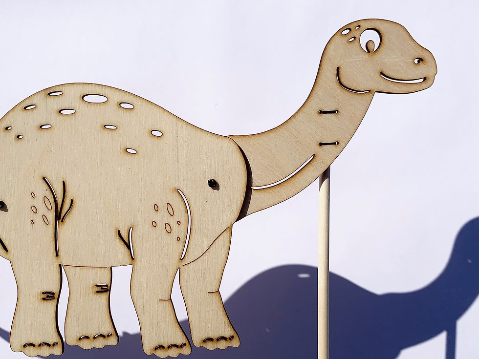 Thumbnail: Brontosaurus Shadow Puppet, Wooden Laser Cut