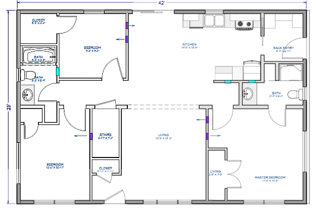 Floor plan for spacious modular home