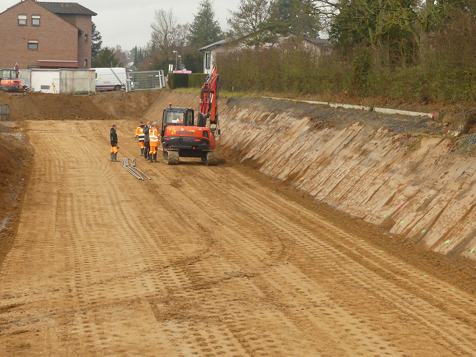Vorbereitung für die Bohrpfahlwand