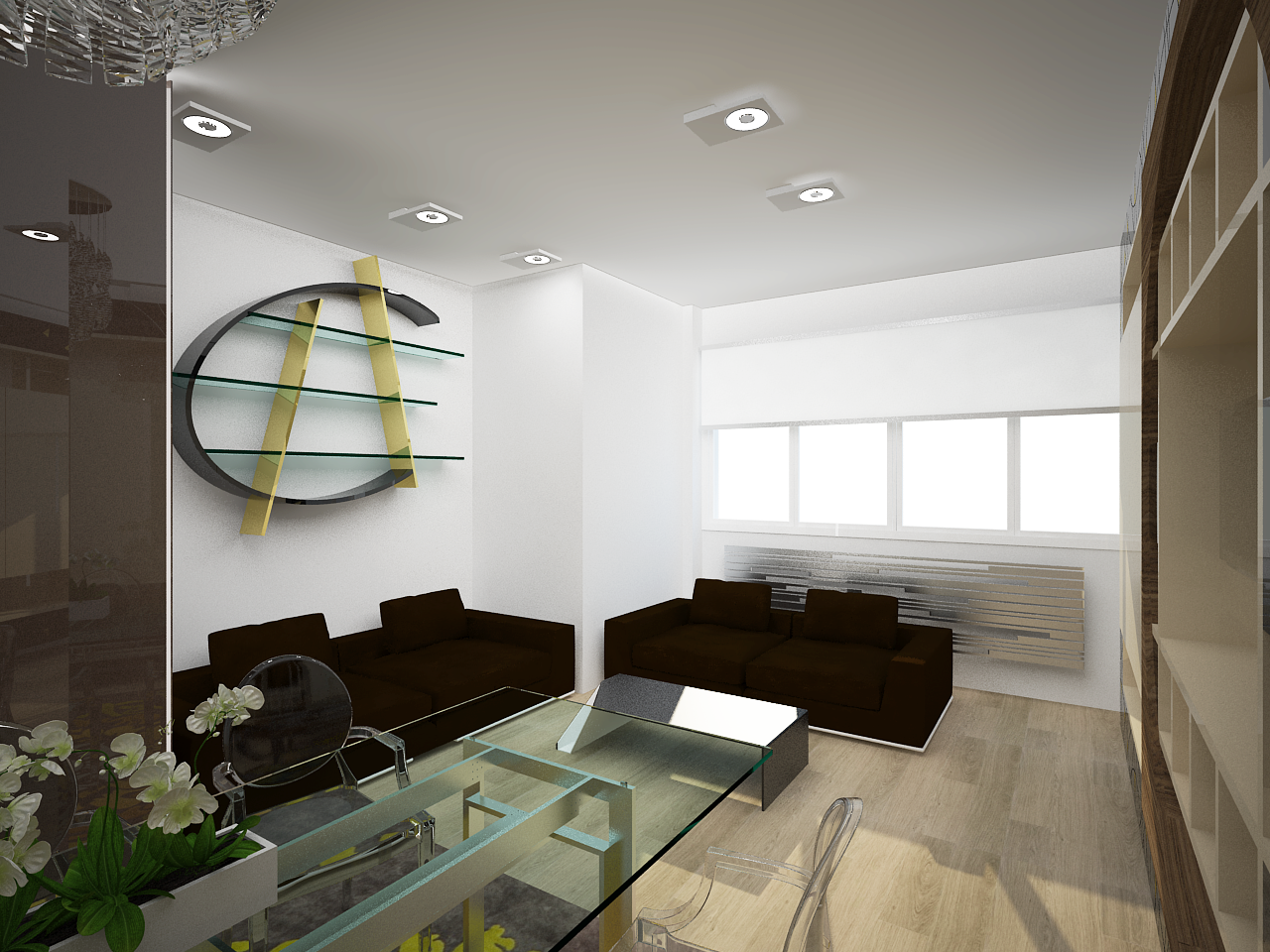 Render Pranzo soggiorno Controcampo