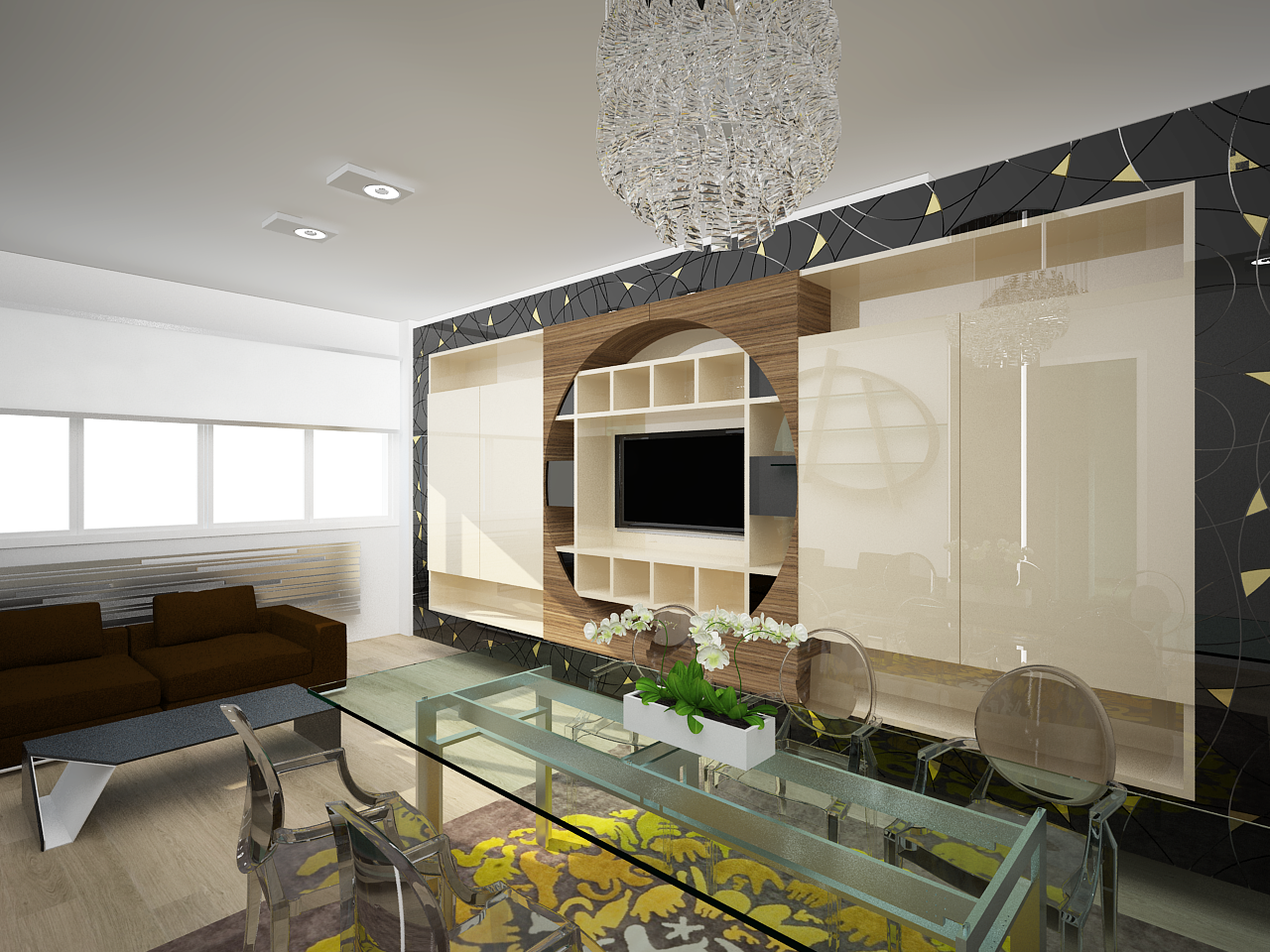 Render Pranzo soggiorno