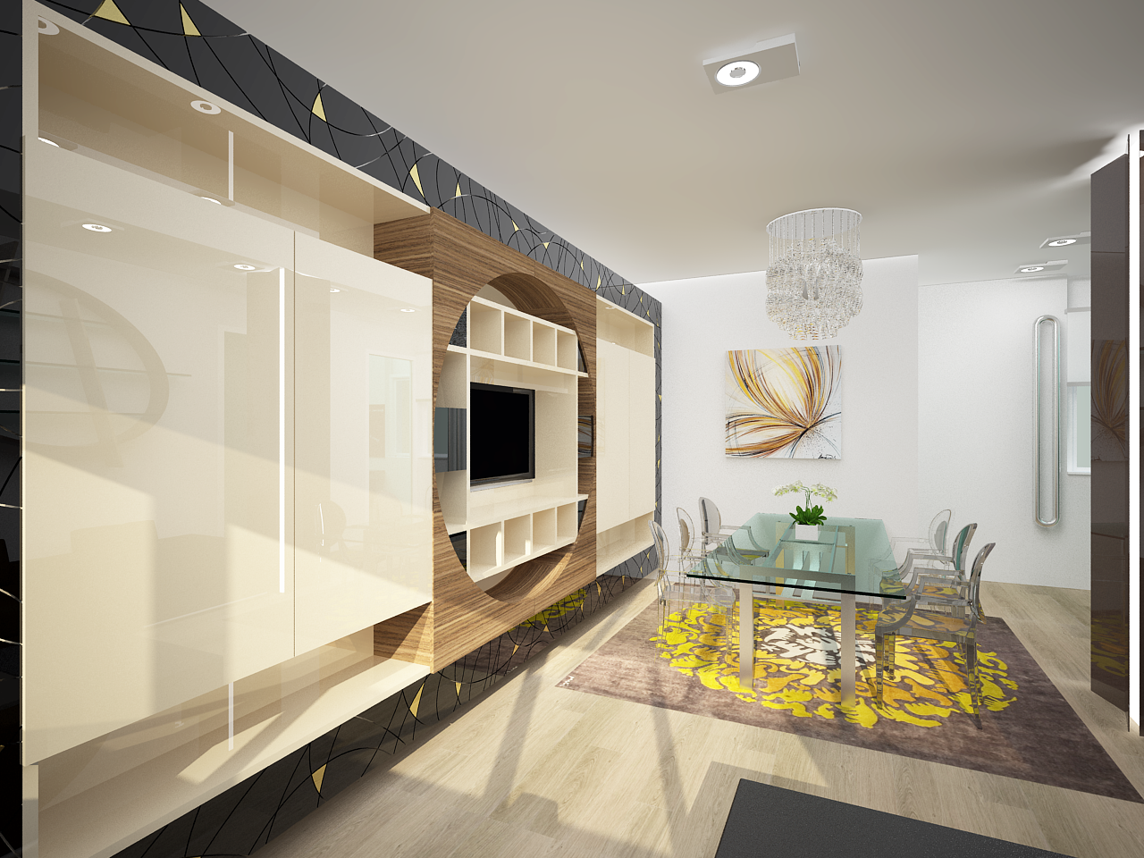 Render Pranzo soggiorno