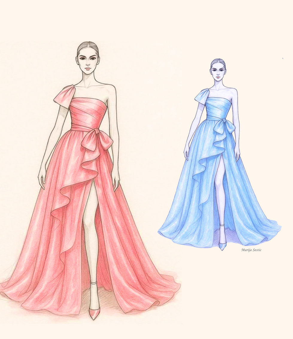 Fashion illustration – evening dress by Marija Šestic