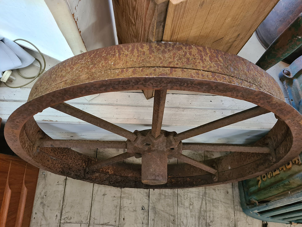 Thumbnail: Antique Vintage Rustic Large Wheel Home Garden Decor Farm 96cm