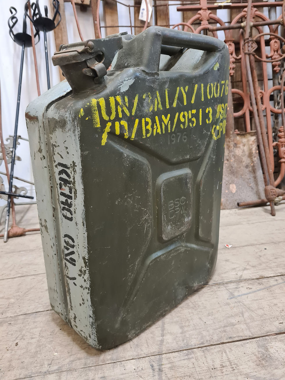 Thumbnail: Vintage 1976 BSC CPW BRITISH military jerry Fuel can metal 20L 